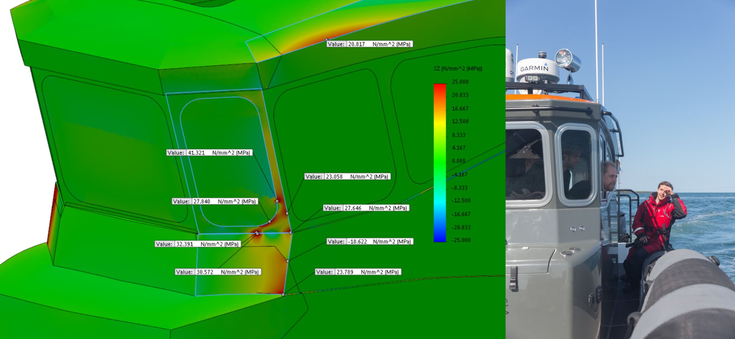 RIB pilot house simulation